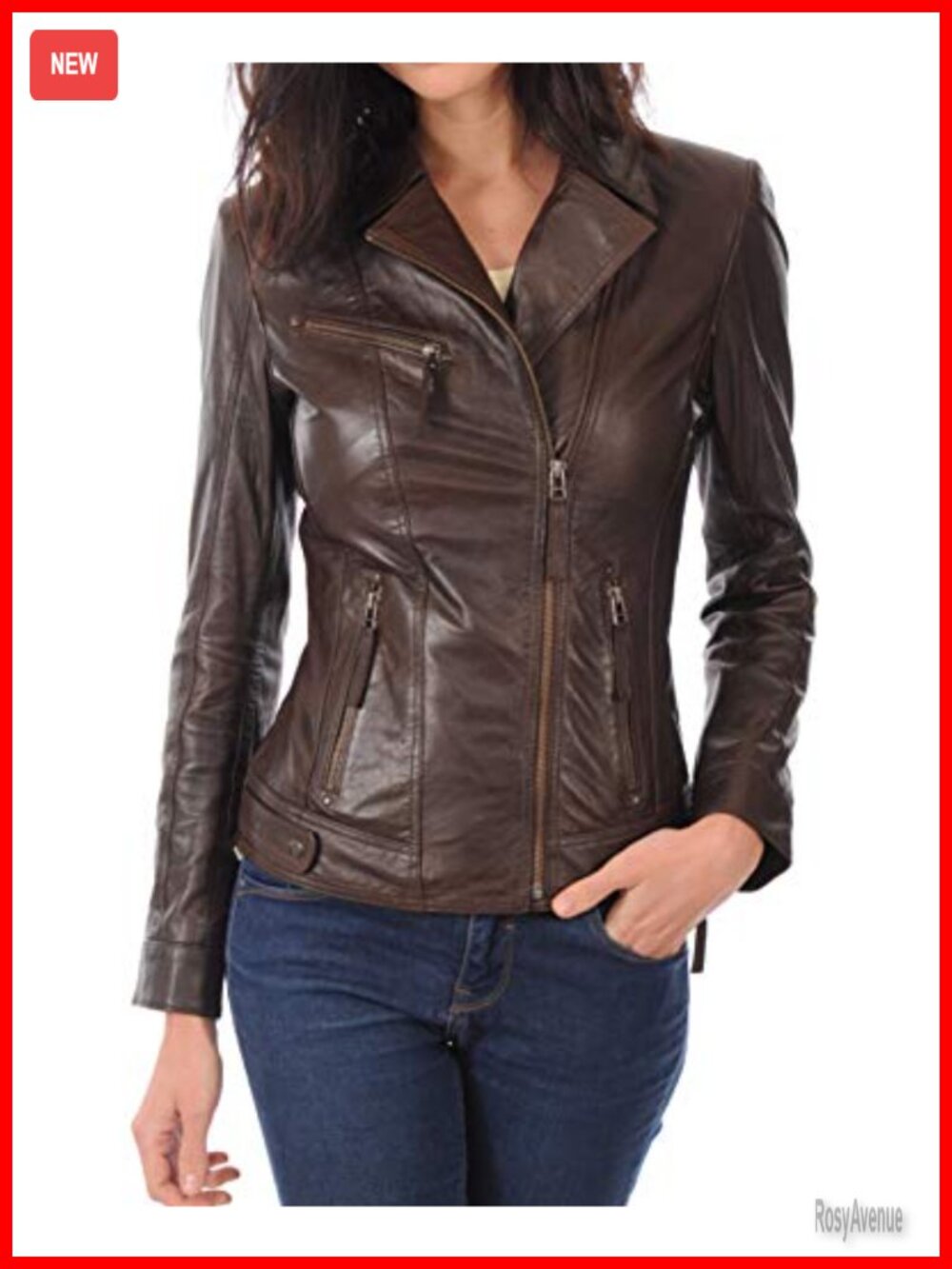 Lambskin Leather Bomber Biker Jacket Slim Fit Women's